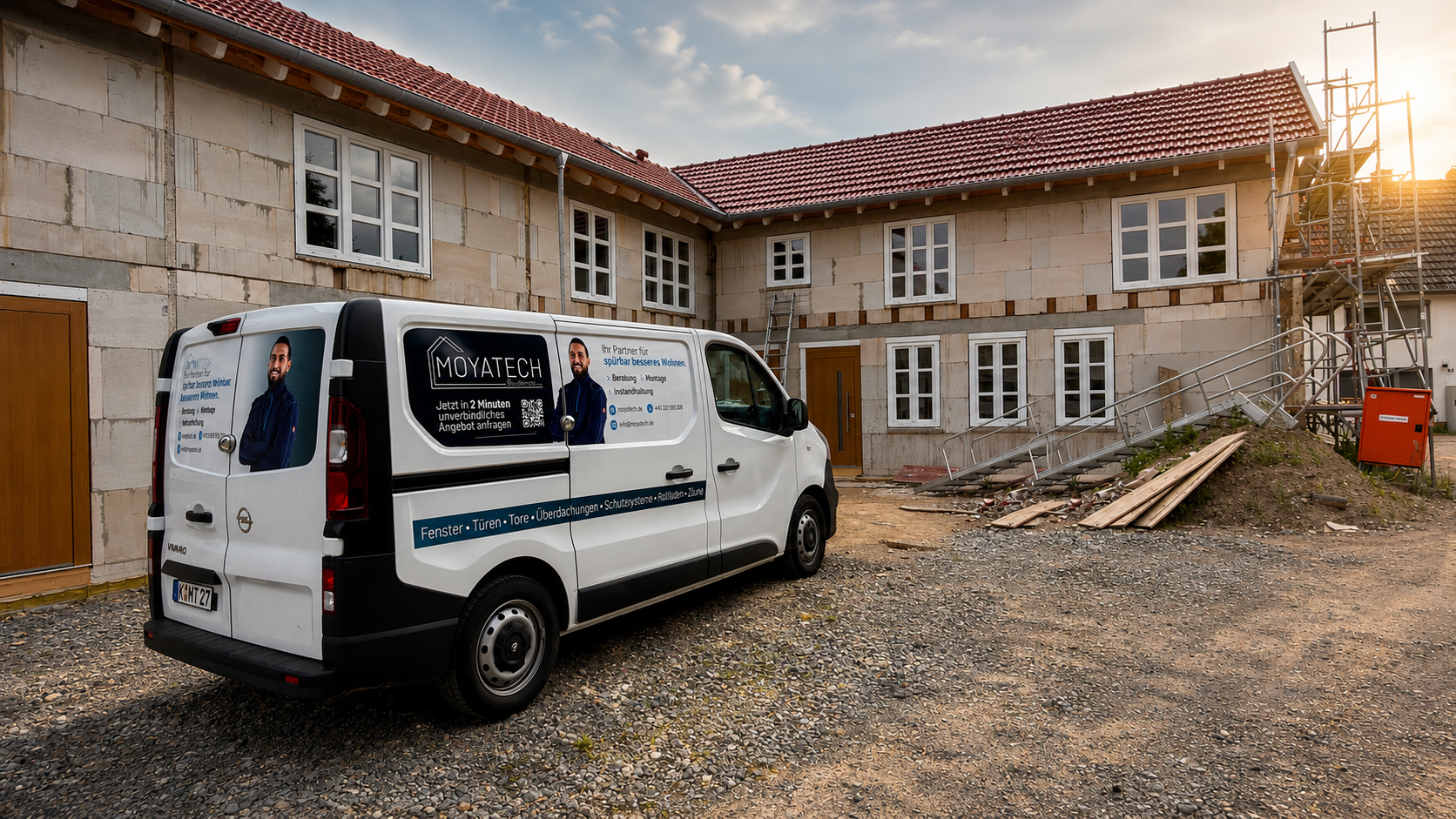 Aluplast Fenster und Pirnar Hauseingangstüren in Eichen Optik